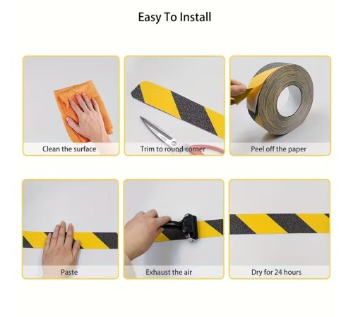 5 Adet Merdiven Kaydırmaz Kaymaz Bant 25mm X 25mt Sarı Siyah