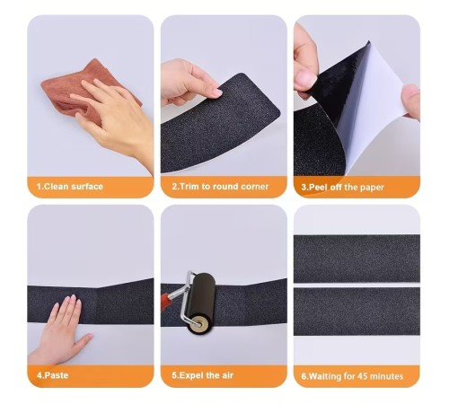5 Adet Merdiven Ve Zemin Kaydırmaz Kaymaz Bant 50mm X 25mt Siyah