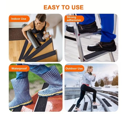 5 Adet Merdiven Ve Zemin Kaydırmaz Kaymaz Bant 50mm X 25mt Siyah