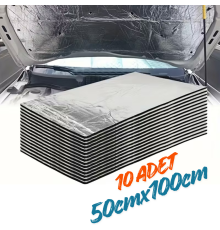 Araç Oto Kaput Kapı Taban Davlumbaz Ses Yalıtım Malzemesi 9mm Alm. Folyolu Kauçuk 50cmx100cm 10adet