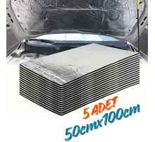 Araç Oto Kaput Kapı Taban Davlumbaz Ses Yalıtım Malzemesi 6mm Alm. Folyolu Kauçuk 50cmx100cm 5adet
